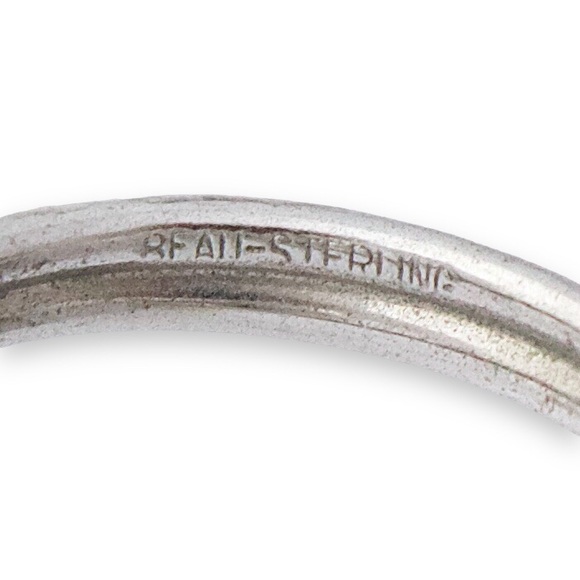 Vintage Beau Sterling Silver Double Ball Bypass Ring Size 6 - Picture 5 of 6